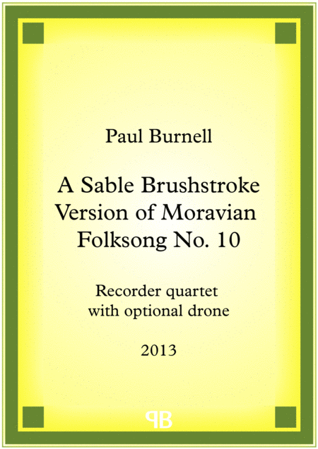 A Sable Brushstroke Version Of Moravian Folksong No 10 Sheet Music