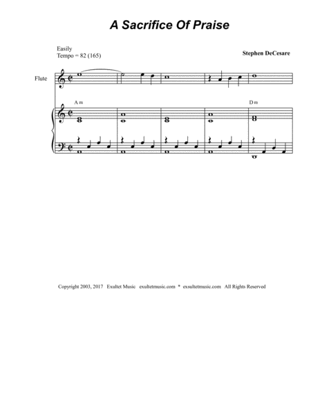 A Sacrifice Of Praise Sheet Music