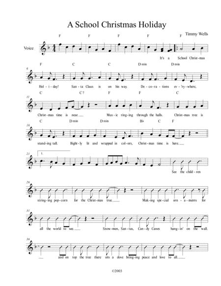 A School Christmas Holiday Sheet Music