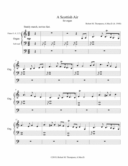 A Scottish Air For Organ Sheet Music