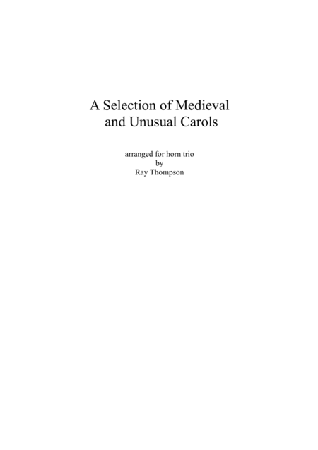 A Selection Of Medieval And Unusual Carols For Horn Trio Sheet Music