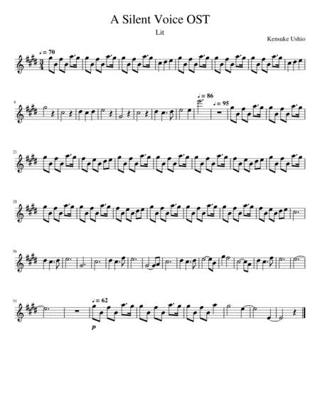 A Silent Voice Ost Lit Sheet Music