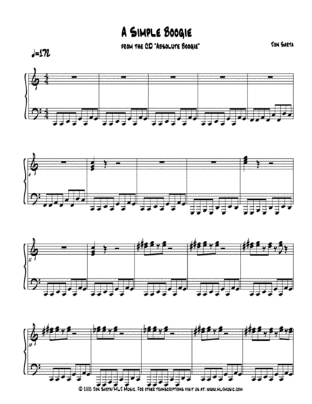 Free Sheet Music A Simple Boogie