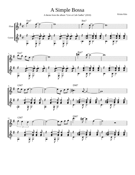 Free Sheet Music A Simple Bossa