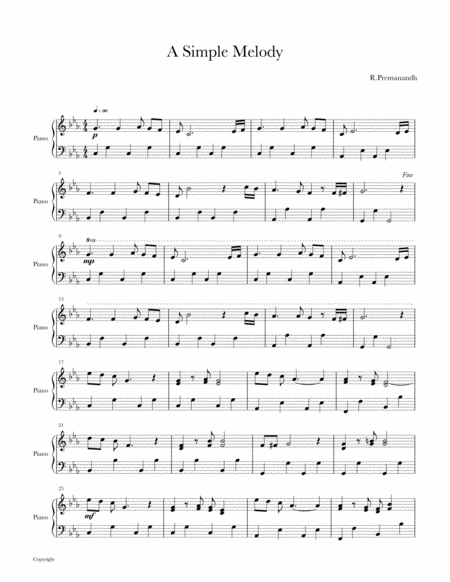 A Simple Melody Sheet Music