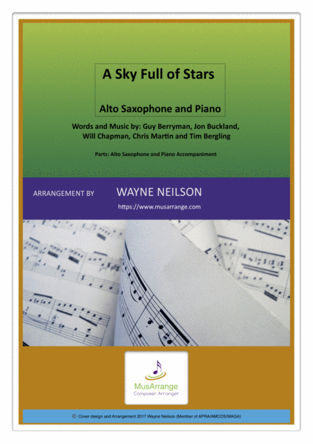 A Sky Full Of Stars For Alto Saxophone And Piano Sheet Music