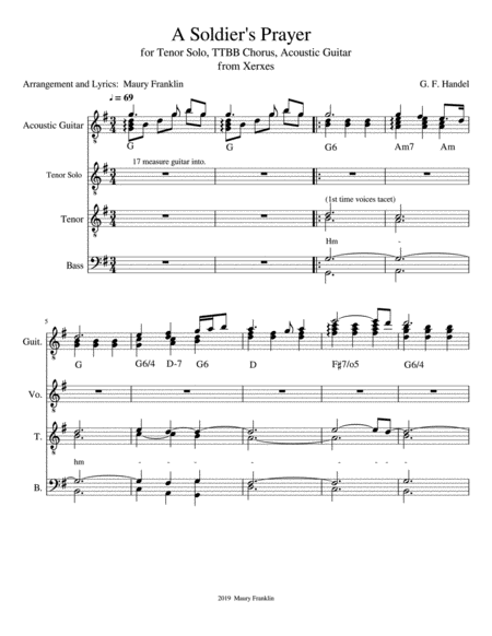 Free Sheet Music A Soldiers Prayer