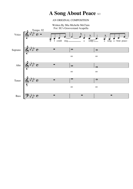 Free Sheet Music A Song About Peace