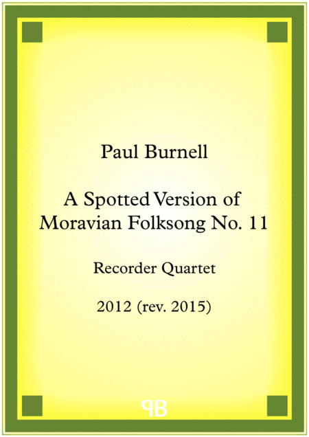 A Spotted Version Of Moravian Folksong No 11 Sheet Music