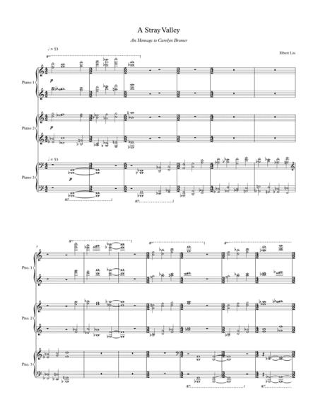 Free Sheet Music A Stray Valley For Three Pianos Full Score