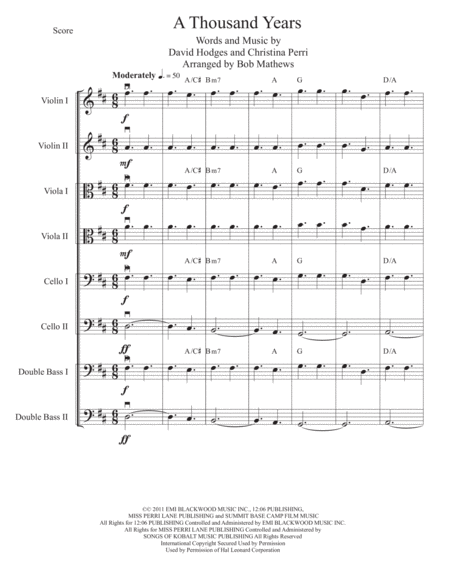 A Thousand Years For Strings Sheet Music