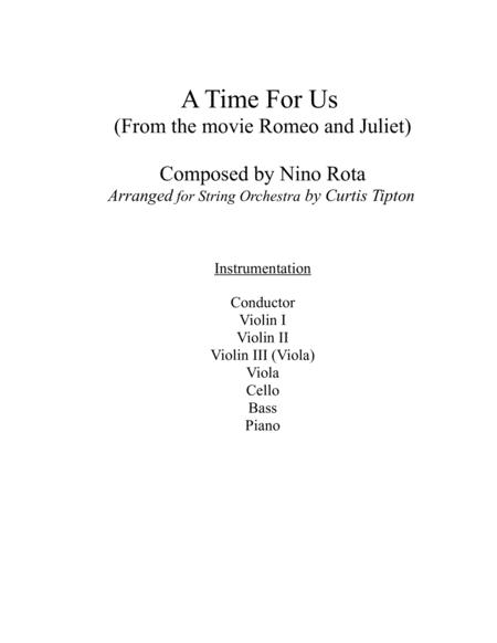 Free Sheet Music A Time For Us For String Orchestra