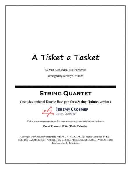 Free Sheet Music A Tisket A Tasket Ella Fitzgerald String Quartet Or Quintet