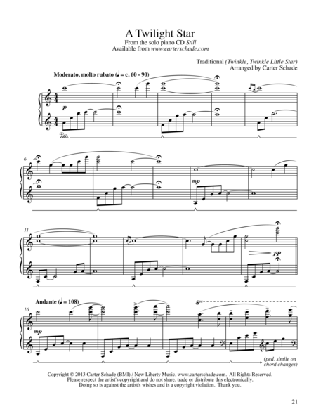 A Twilight Star Sheet Music