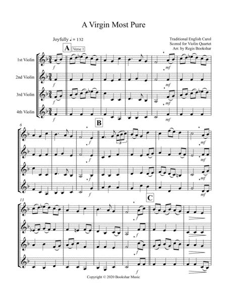 Free Sheet Music A Virgin Most Pure Violin Quartet