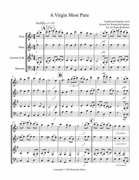 Free Sheet Music A Virgin Most Pure Woodwind Quartet