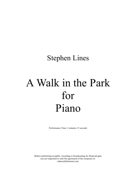 Free Sheet Music A Walk In The Park For Piano