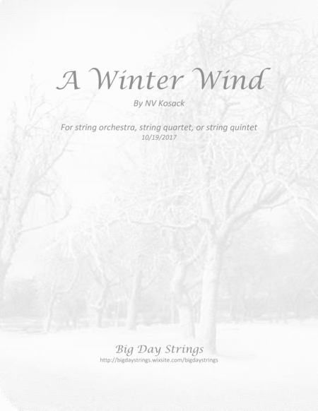 A Winter Wind For String Quartet Or Quintet Sheet Music