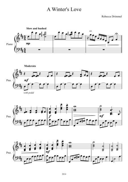 A Winters Love Sheet Music