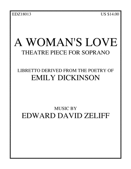 A Womans Love Theatre Piece For Soprano Sheet Music