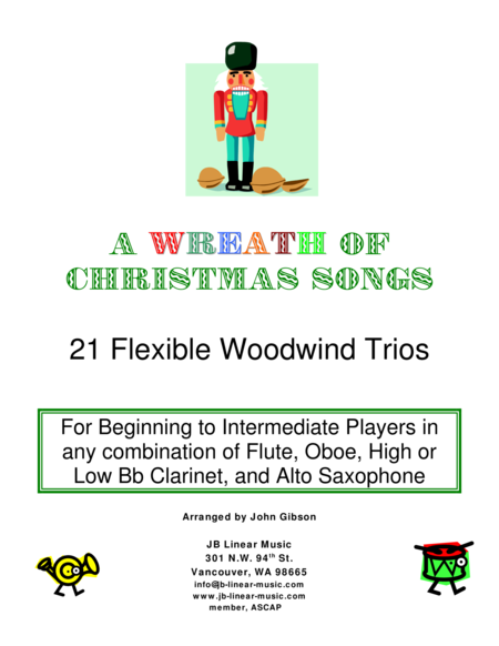 Free Sheet Music A Wreath Of Christmas Songs Easy Woodwind Trios