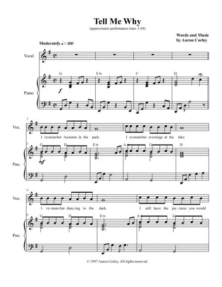 Aaron Corley Tell Me Why Sheet Music