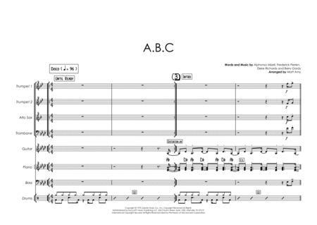 Abc Vocal With 5 Horns And Rhythm Section Sheet Music