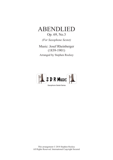 Free Sheet Music Abendlied For Saxophone Sextet