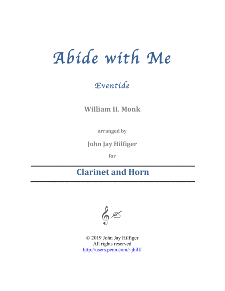 Abide With Me For Clarinet And Horn Sheet Music