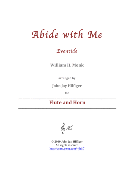 Free Sheet Music Abide With Me For Flute And Horn