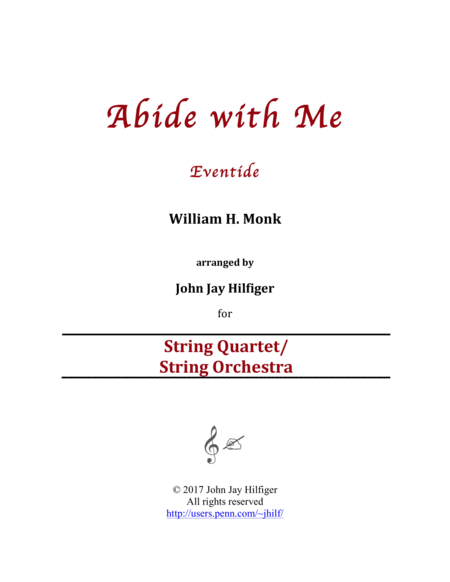 Free Sheet Music Abide With Me Strings