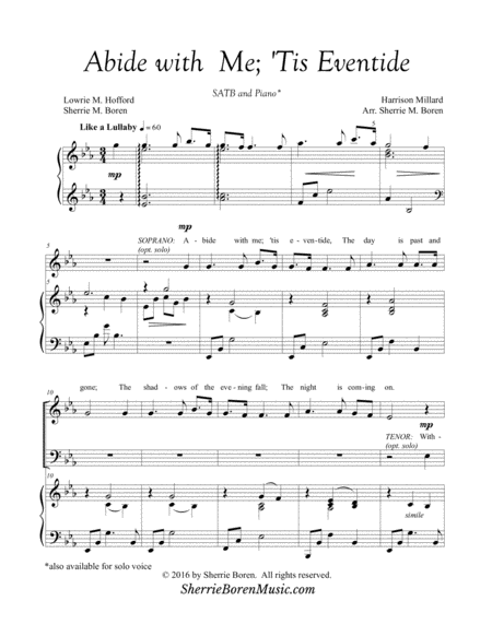 Abide With Me Tis Eventide Sheet Music