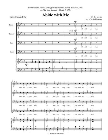 Abide With Me Ttbb Sheet Music