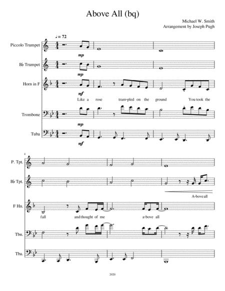 Above All Brass Quintet Sheet Music