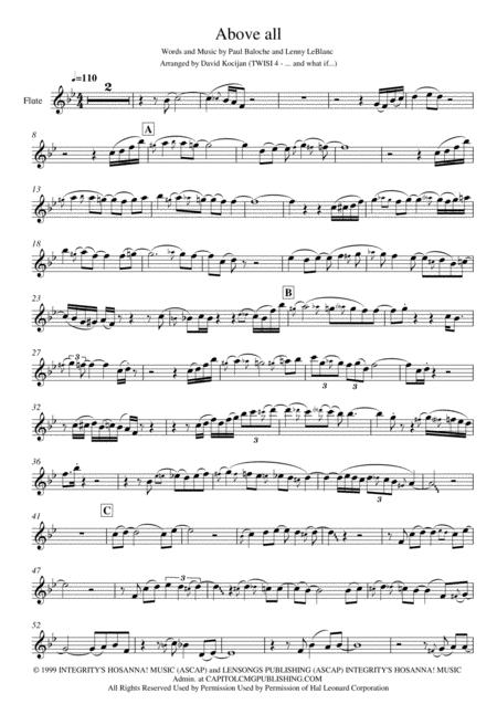 Free Sheet Music Above All Flute