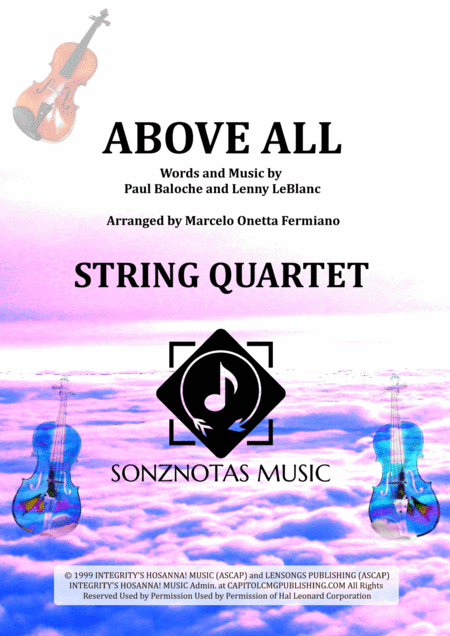 Free Sheet Music Above All Sheet Music For String Quartet Score And Parts