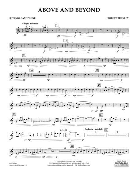 Above And Beyond Bb Tenor Saxophone Sheet Music