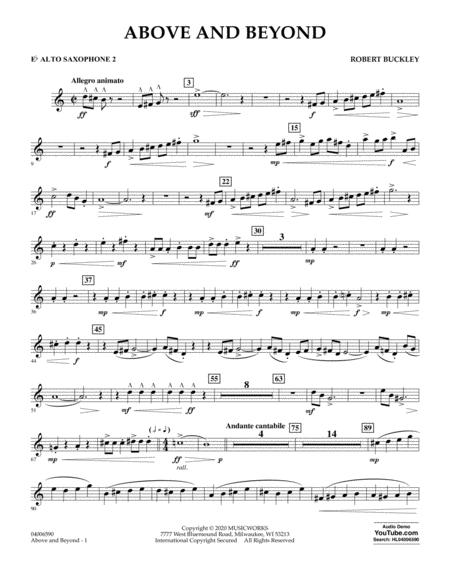 Above And Beyond Eb Alto Saxophone 2 Sheet Music