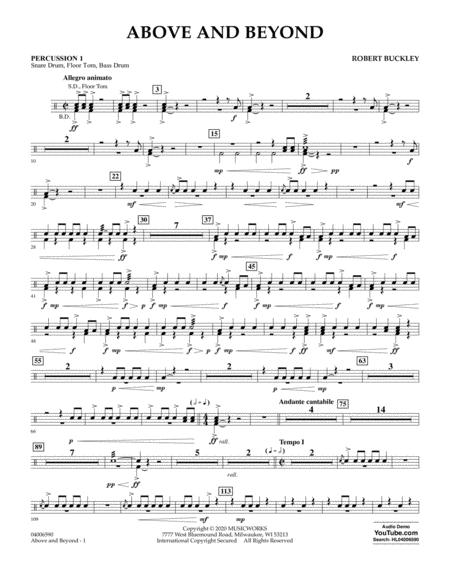 Free Sheet Music Above And Beyond Percussion 1