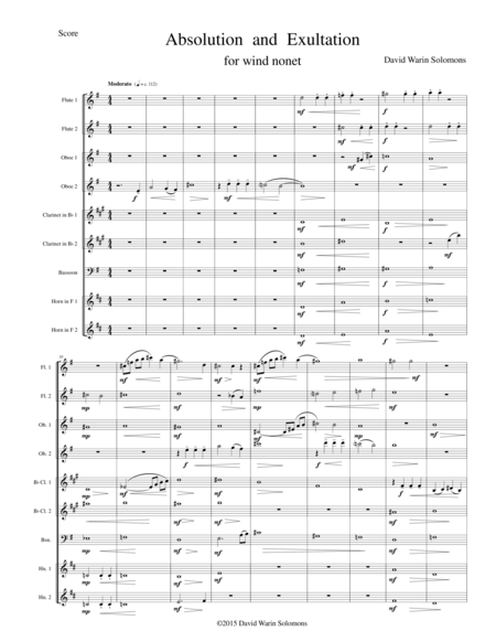 Absolution And Exultation For Wind Nonet Version 2 With Bassoon Part Sheet Music