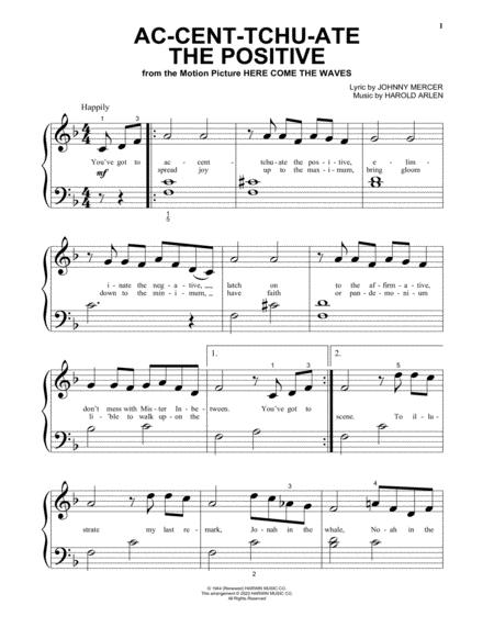 Free Sheet Music Ac Cent Tchu Ate The Positive From Here Come The Waves