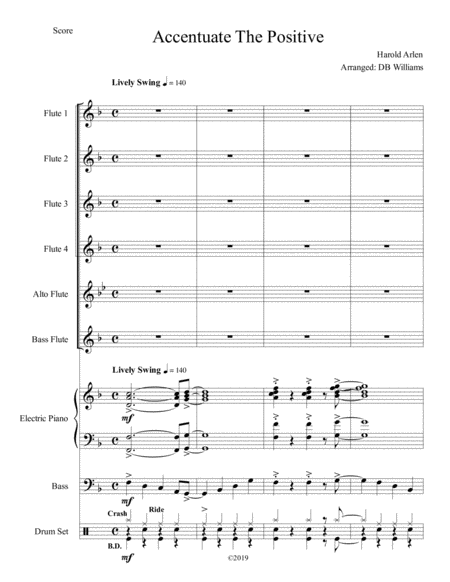 Free Sheet Music Accentuate The Positive Flute Choir