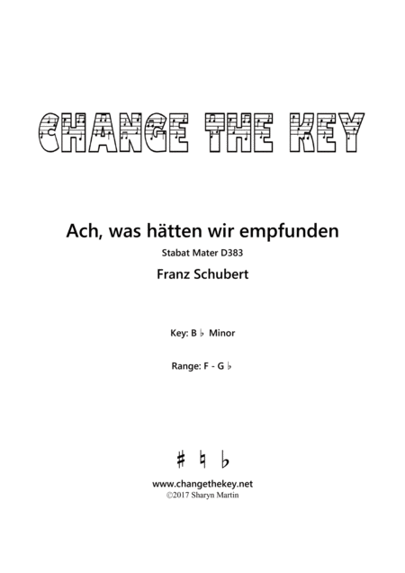 Ach Was Hatten Wir Empfunden Bb Minor Sheet Music