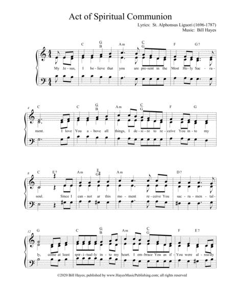 Act Of Spiritual Communion Sab Sheet Music