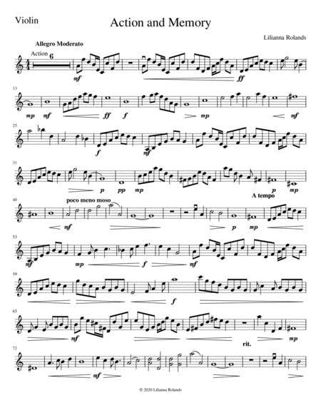 Action And Memory Violin Part Sheet Music