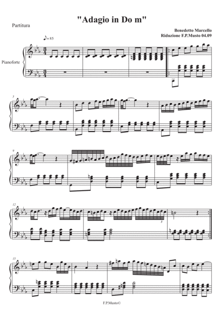 Free Sheet Music Adagio Benedetto Marcello