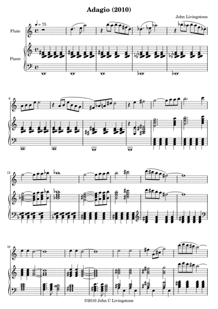 Free Sheet Music Adagio For Flute And Piano
