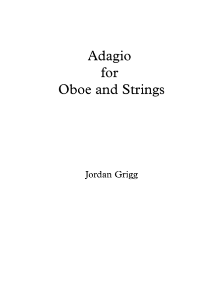 Free Sheet Music Adagio For Oboe And Strings