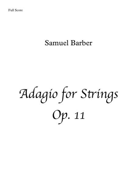 Adagio For Strings Brass Quintet Sheet Music