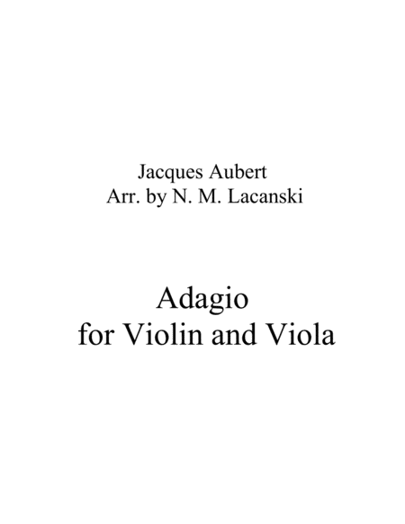 Free Sheet Music Adagio For Violin And Viola